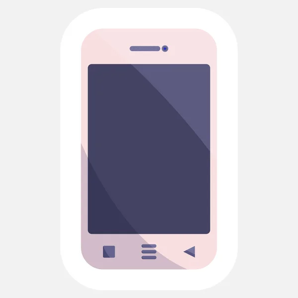 Illustration Téléphone Intelligent Autocollant Mobile Dans Conception Plate — Image vectorielle