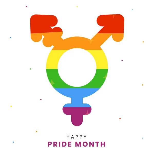 Felice Orgoglio Mese Celebrazione Poster Design Con Arcobaleno Colore Transgender — Vettoriale Stock