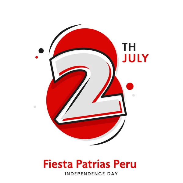 Július Fiestas Patrias Peru Függetlenség Napja Betűtípus White Background — Stock Vector