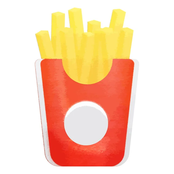 Ilustración Plana Del Elemento Caja Papas Fritas Francesas — Vector de stock