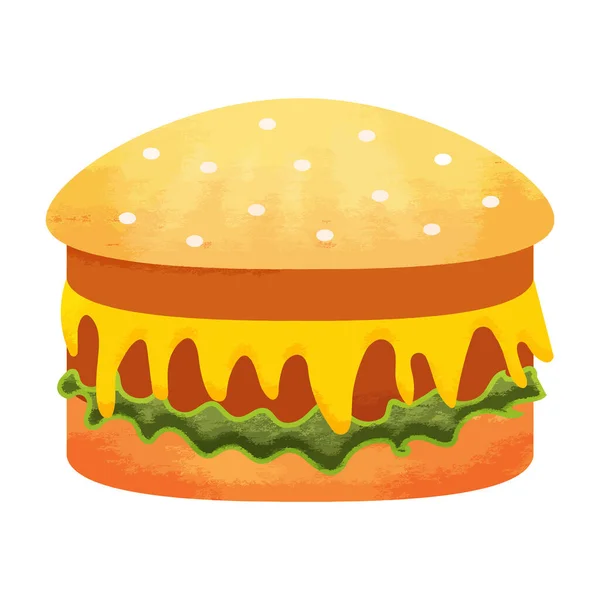 Plochá Ilustrace Realistického Prvku Burger — Stockový vektor