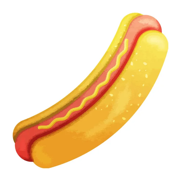 Μεμονωμένα Ρεαλιστικά Hotdog Flat Διάνυσμα — Διανυσματικό Αρχείο