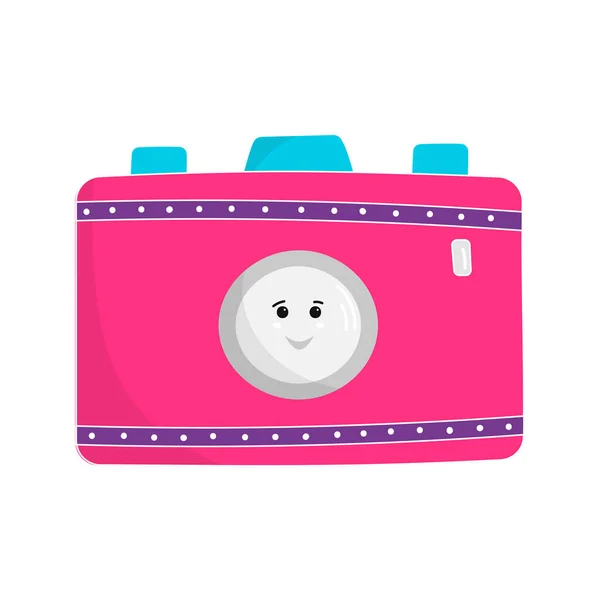 Flat Illustration Cute Facial Camera Colorful Icon — Stock Vector