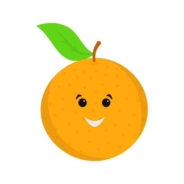 Happy Cartoon Orange Icône Plate Symbole — Image vectorielle