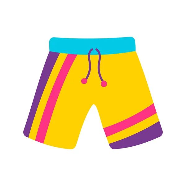 Kleurrijke Shorts Icoon Platte Stijl — Stockvector