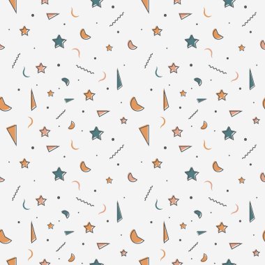 Beyaz Arkaplanda Doodle Geometrik Elementleri.