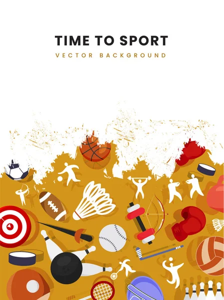 Temps Arrière Plan Sport Avec Effet Grunge Tournoi Jeu — Image vectorielle