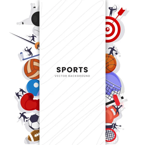 Sports Tournament Elements White Background — Stock Vector