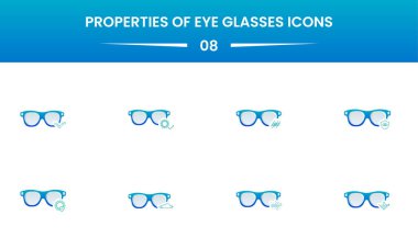 Göz Gözlüğü Gradyan Mavi Simge Düz Biçimli Özellikleri.
