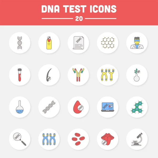 Dna Test Icon Set Flat Style — 스톡 벡터