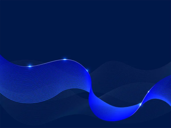 Abstract Wavy Lines Motion Background Blue Color — Stock Vector