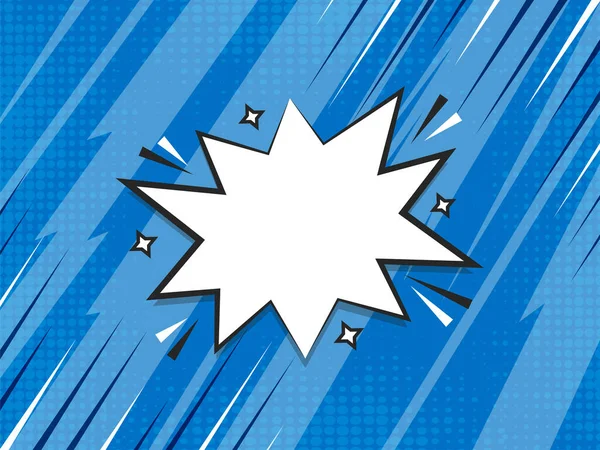 Blue Comic Style Background Blank Starburst Frame — Stock vektor