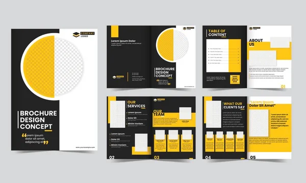 Sada Fold Brochure Template Design Oboustranným Mezerou Pro Obrázek Produktu — Stockový vektor