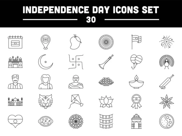 Symbole National Indien Icône Dans Style Linéaire Noir — Image vectorielle