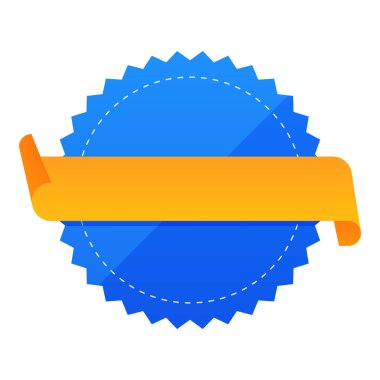 Boş Yuvarlak Çember Etiketi veya Mavi ve Krom Renkli Etiket.