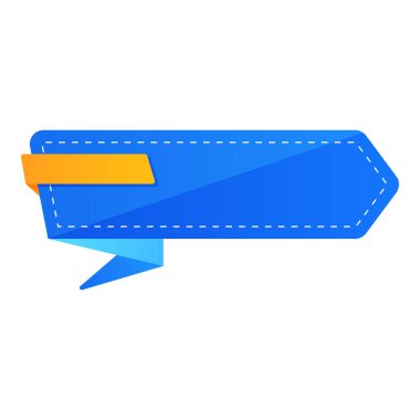 Mavi Renkli Boş Kağıt Etiketi veya Etiketi.