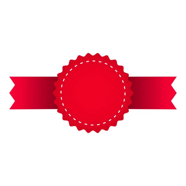 Empty Badge Ribbon Element Red Color — Stockový vektor