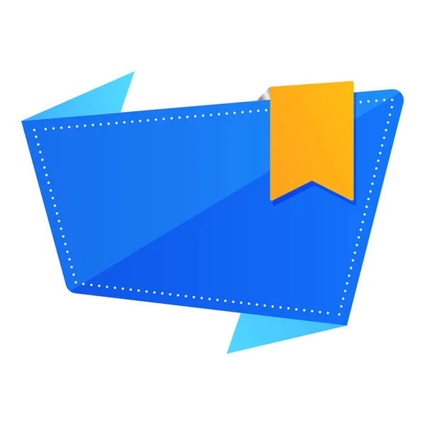 Paper Label Sticker Bookmark Blue Chrome Yellow Color — Vetor de Stock