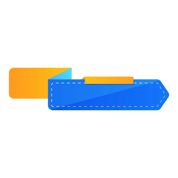 Blank Paper Tag Label Sticker Element Blue Chrome Yellow Color — Vector de stock