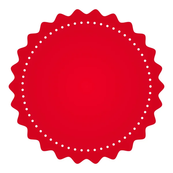 Red Empty Circle Label Tag White Background — Wektor stockowy