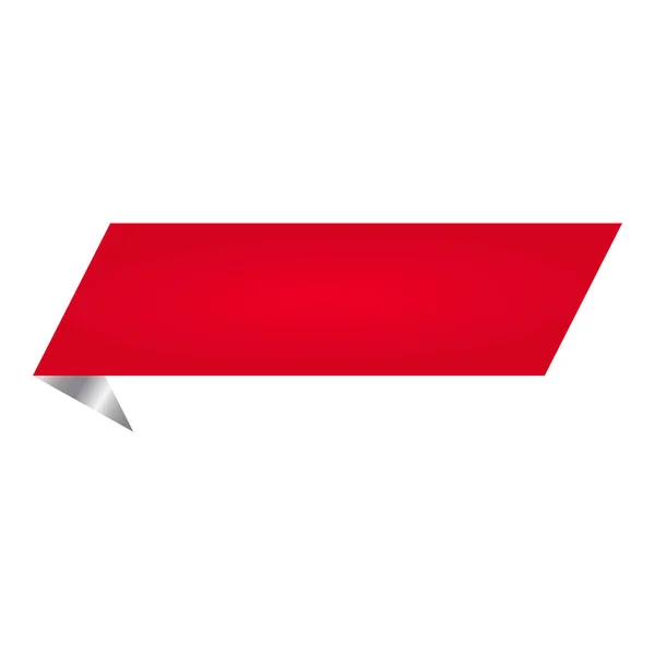 Étiquette Bannière Papier Boucle Vide Dans Couleur Rouge — Image vectorielle