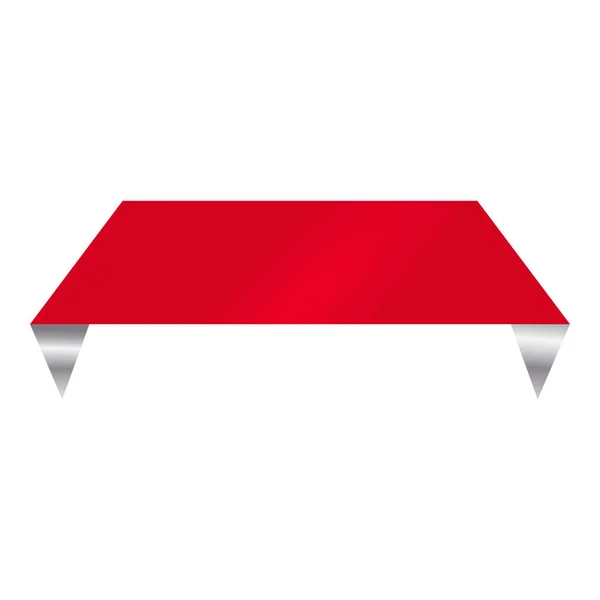 Tag Bannière Papier Boucle Vide Dans Couleur Rouge Argent — Image vectorielle