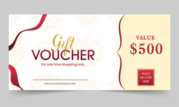 Gift Voucher Coupon Certificate Template Layout White Yellow Color — ストックベクタ