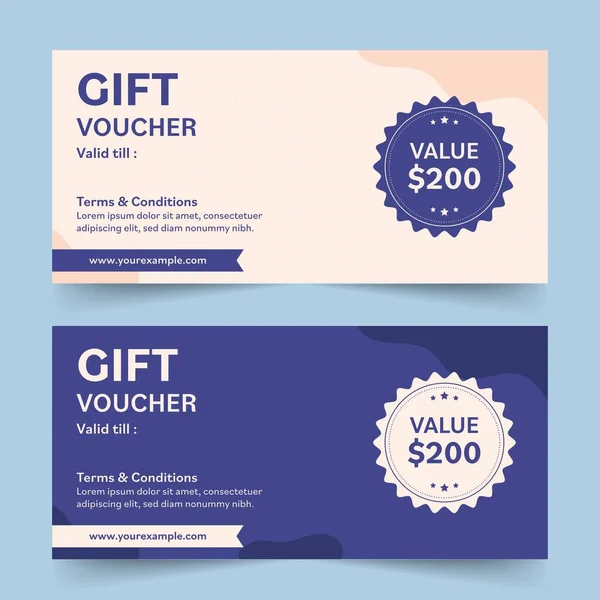 Gift Voucher Certificate Banner Design Two Color Options — ストックベクタ