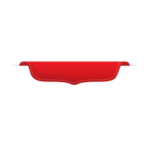 Rotes Vintage Paper Etikett Oder Ecke Auf Weißem Hintergrund — Stockvektor