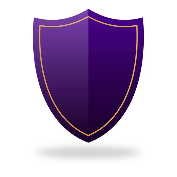 Purple Empty Shield Element White Background — Vetor de Stock