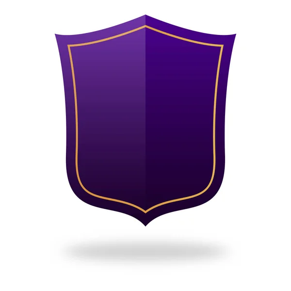 Purple Blank Shield Label Frame Element White Background — Stok Vektör