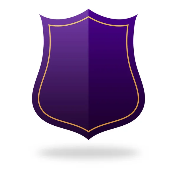 Purple Empty Shield Label Element Auf Weißem Hintergrund — Stockvektor