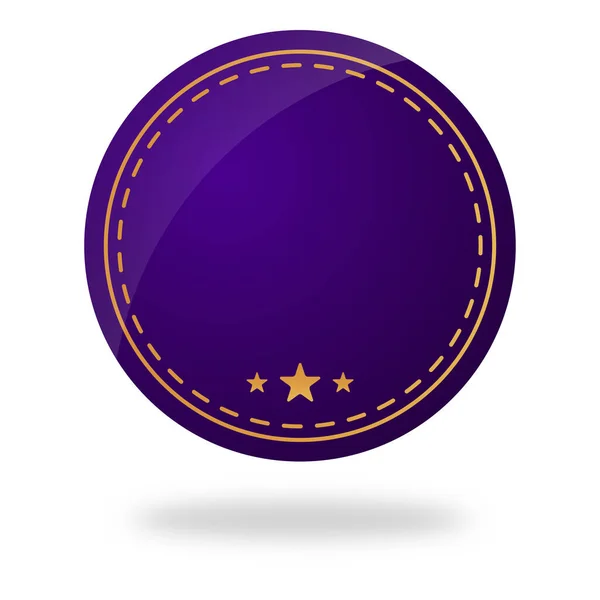 Insignia Redonda Vacía Púrpura Elemento Simbólico Sobre Fondo Blanco — Vector de stock