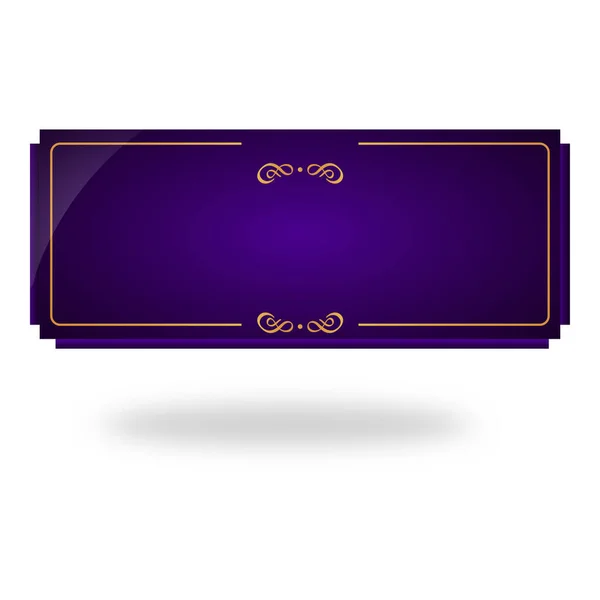 Purple Blank Rectangle Frame Element White Background — 图库矢量图片