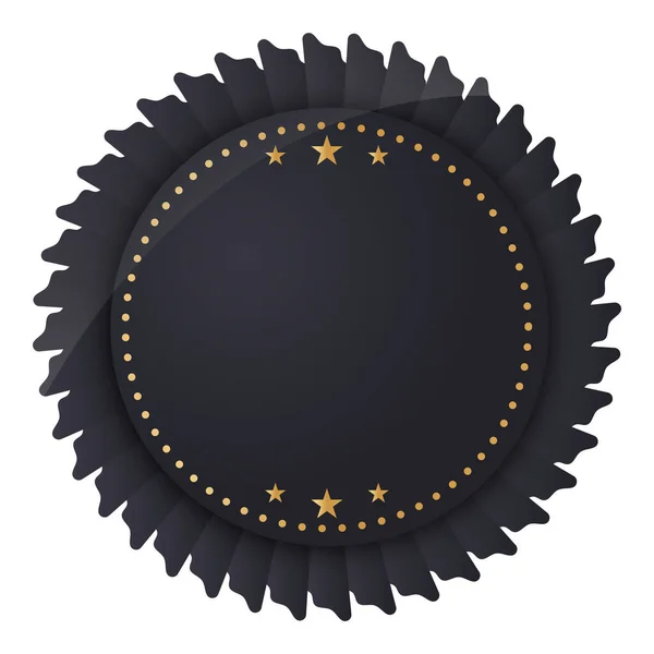 Étiquette Ronde Vide Noire Élément Insigne Sur Fond Blanc — Image vectorielle