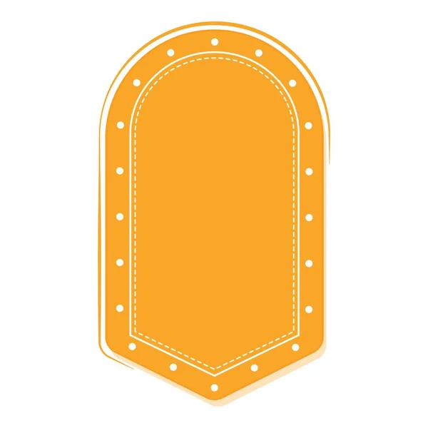 Chrome Yellow Empty Label Frame Element White Background — Vettoriale Stock