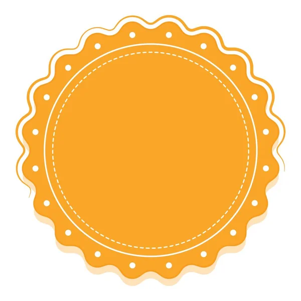 Blanke Runde Abzeichen Oder Etikett Element Chrom Gelb Farbe — Stockvektor