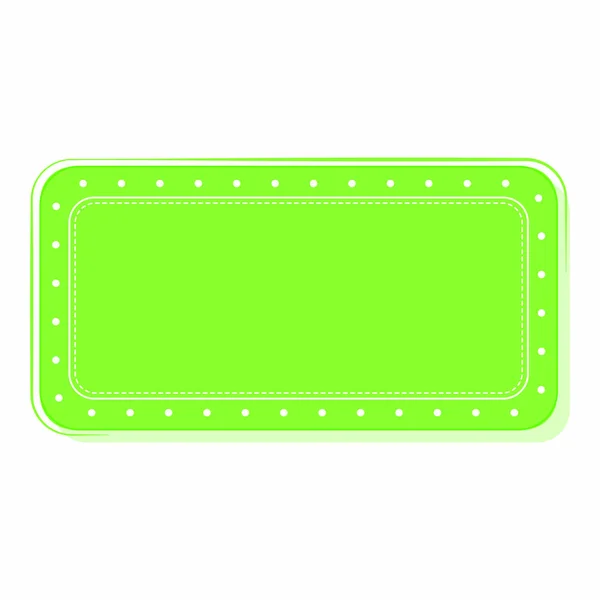 Quadro Vazio Verde Retângulo Elemento Etiqueta Fundo Branco —  Vetores de Stock