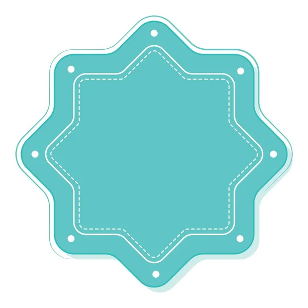 Blank Star Label Frame Element Blue Color — Image vectorielle