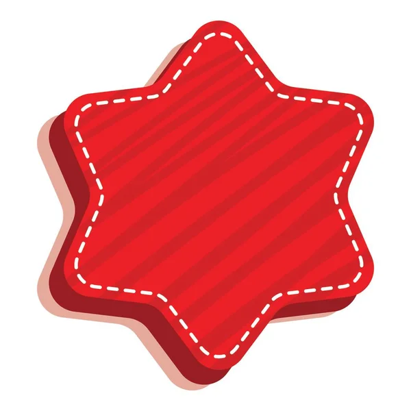 Red Empty Star Label Frame Element White Background — Image vectorielle