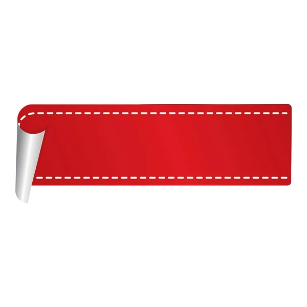 Blank Curl Paper Rectangle Label White Background — 스톡 벡터
