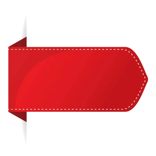 Red Blank Paper Tag Label Element White Background — ストックベクタ