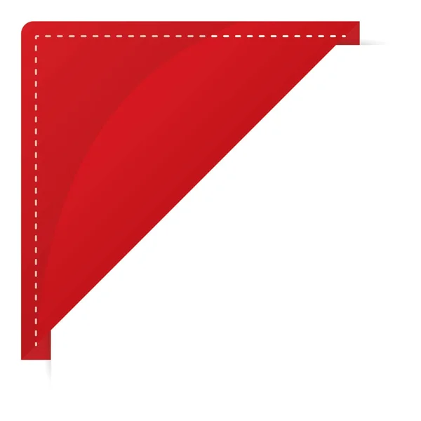 Red Blank Triangle Paper Label Corner Element White Background — Wektor stockowy