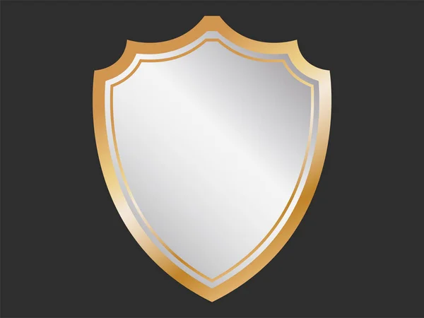 Blank Security Shield Badge Element Black Background — стоковый вектор