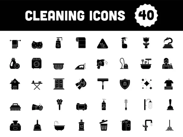 Glyph Cleaning Icon Symbol Flat Style — Stock vektor
