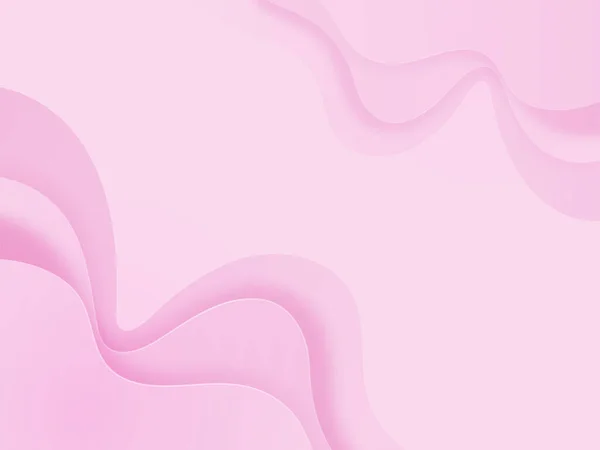 Elegant Baby Pink Waves Pink Background Abstract Paper Cut Concept — 스톡 벡터