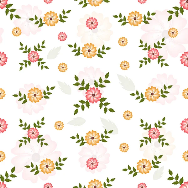 Small Flowers Leaves Background Gradiant Effect Flowers — стоковый вектор