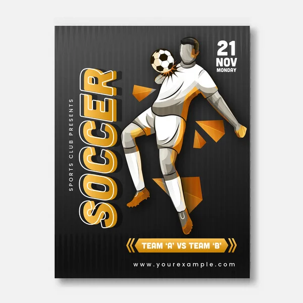 Football Competition Template Team Player Character Vectors Match Day Details — Vetor de Stock