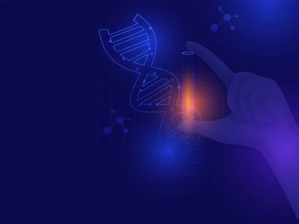 Medical Concept Dna Sample Collection Medical Reprentative Molecules Futuristic Medical — Vector de stock