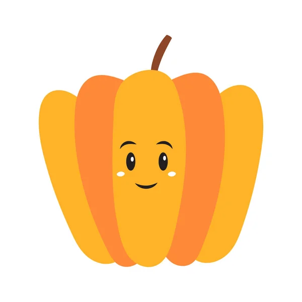 Cute Funny Cartoon Pumpkin Orange Sticker — Image vectorielle
